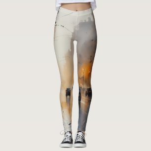 Misty Urban Evening  Leggings
