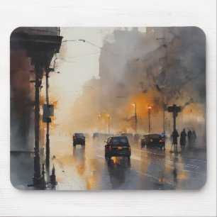 Misty Urban Evening  Mouse Pad