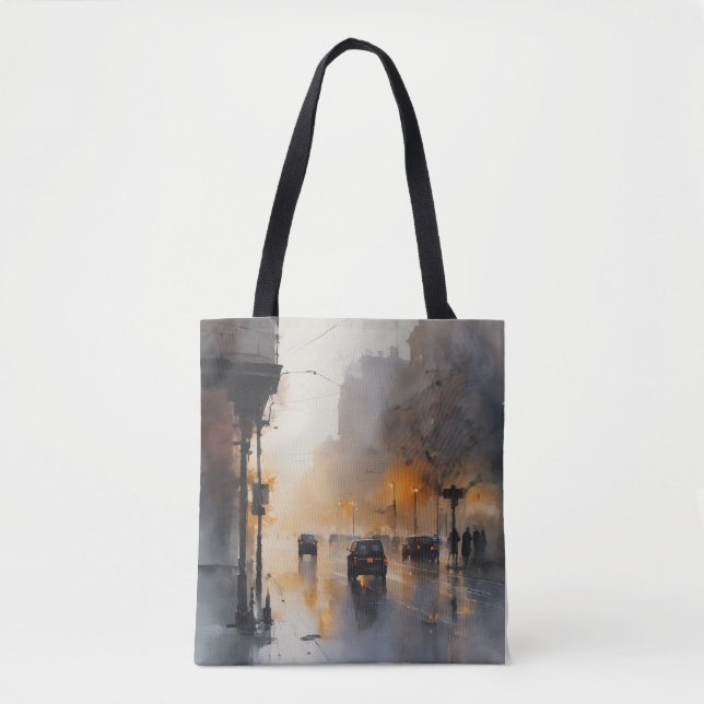 Misty Urban Evening  Tote Bag (Front)