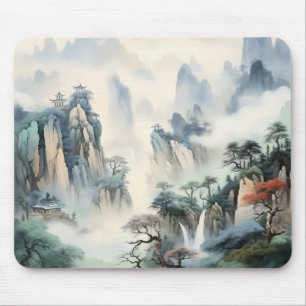 Misty Valley Mountains Mouse Pad
