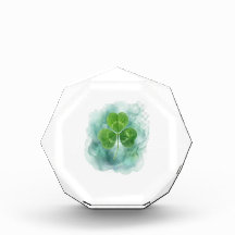 Misty Watercolor Clover Floating Acrylic Block