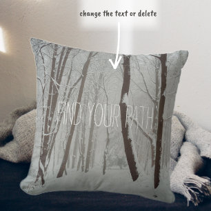 Misty winter forest cushion
