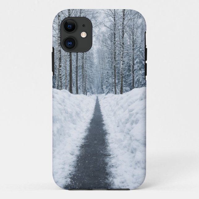 Misty Winter Forest Path Winter Landscape Case-Mate iPhone Case (Back)