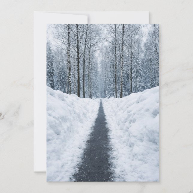 Misty Winter Forest Path Winter LandscapInvitation Invitation (Front)