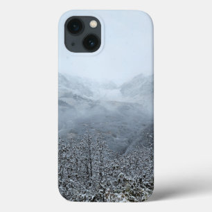 Misty Winter Mountains Minimal Aesthetic iPhone 13 Case