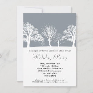 Misty Winter Wood Corporate Holiday Party Invitation