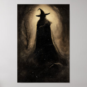 Misty Witch Haunting – Gothic Halloween Wall Art 