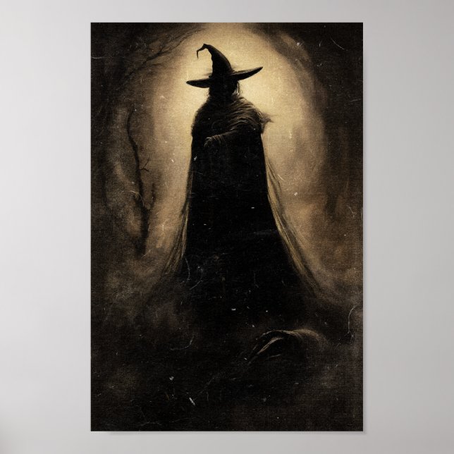 Misty Witch Haunting – Gothic Halloween Wall Art  (Front)