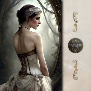 Misty Woodland Corset Girl Decoupage Tissue Paper