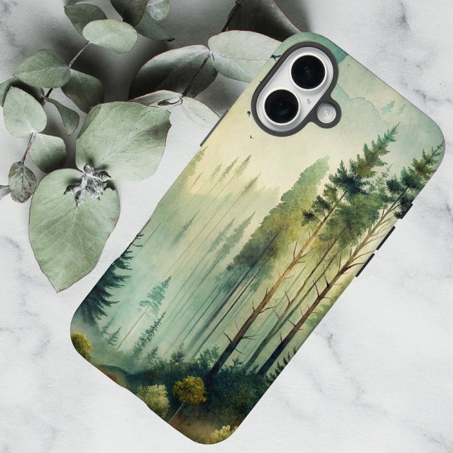 Misty Woodland Evergreen Forest Case-Mate iPhone Case (Creator Uploaded)