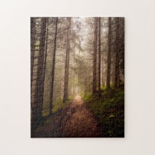 Misty Woodland Path Jigsaw Puzzle