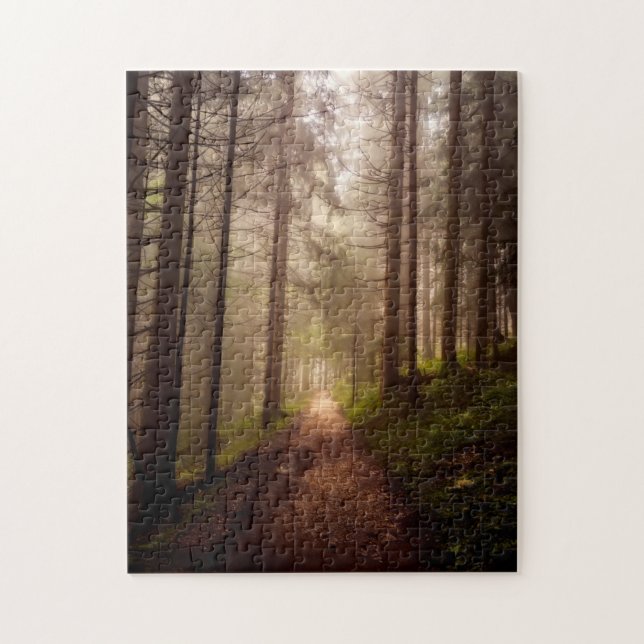 Misty Woodland Path Jigsaw Puzzle (Vertical)