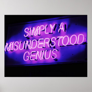 MISUNDERSTOOD GENIUS PINK AND BLACK POSTER
