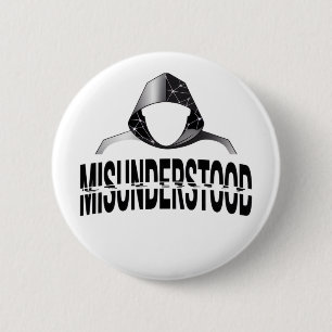 Misunderstood Glitch Hoodie Phantom 6 Cm Round Badge
