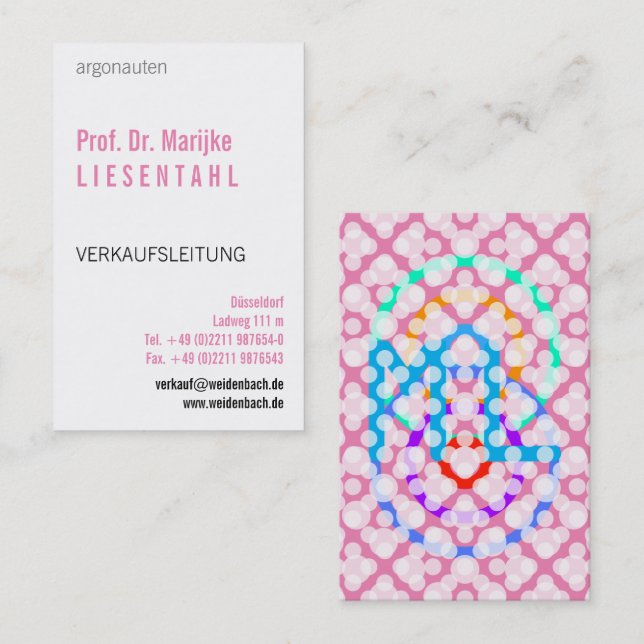 Mit Monogram Hochformat Business Card (Front/Back)