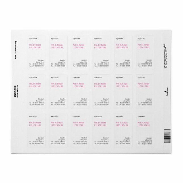 Mit Monogram Hochformat Business Card Label (Full Sheet)