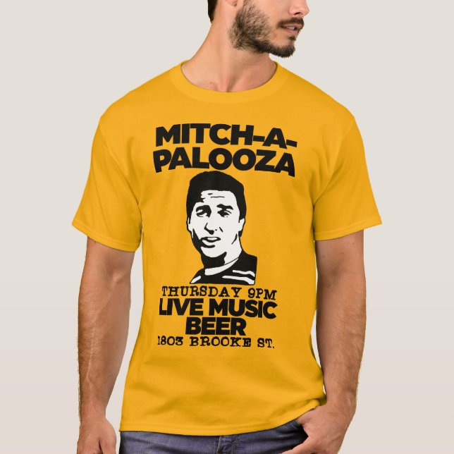 Mitch-a-Palooza - Old School Movie Party Flyer T-Shirt (Front)