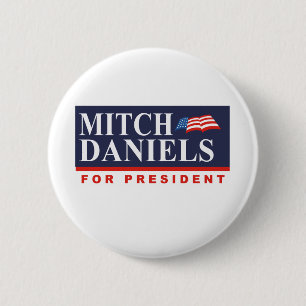 MITCH DANIELS FOR PRESIDENT (Banner) 6 Cm Round Badge