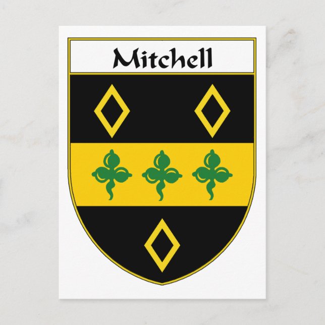 Mitchell Coat of Arms/Family Crest Postcard (Front)