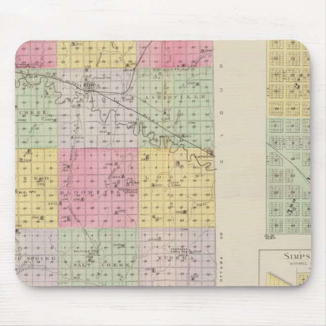 Mitchell County, Cawker City, Simpson, Kansas Mouse Pad (Front)