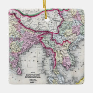 Mitchell Map India, Tibet, China & SE Asia Ceramic Ornament