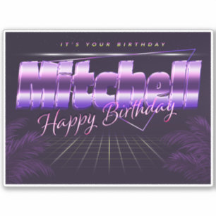 Mitchell Name Vorname retro Sticker Geburtstag