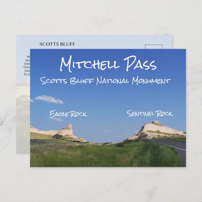 Mitchell Pass, Scotts Bluff National Monument, NE Postcard (Front/Back)
