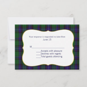 Mitchell Tartan Plaid Wedding RSVP Card