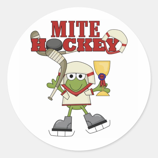 Mite Hockey Champ Tshirts and Gifts Classic Round Sticker (Front)