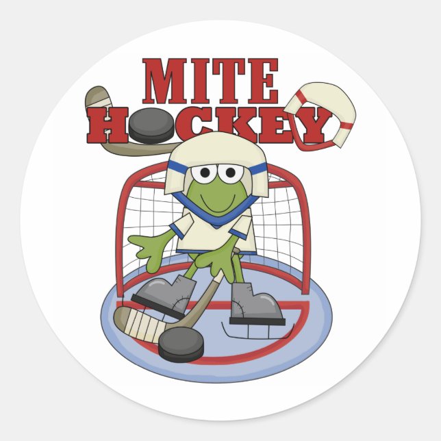 Mite Hockey Goalie Tshirts and Gifts Classic Round Sticker (Front)
