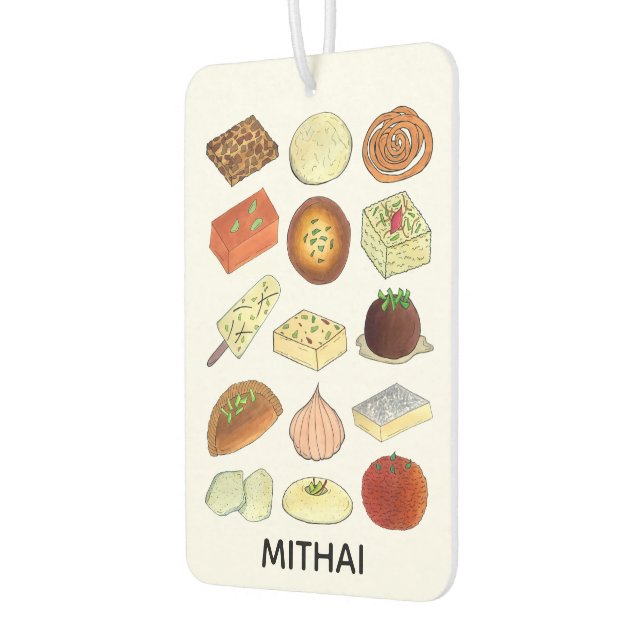 MITHAI Classic Indian Bengal Pakistani Sweets Food Car Air Freshener (Left)
