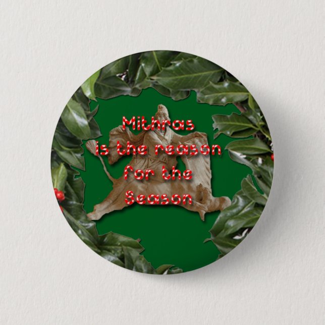 Mithras: 6 Cm Round Badge (Front)