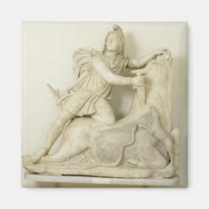 Mithras Sacrificing the Bull, Marble relief, Roman Magnet