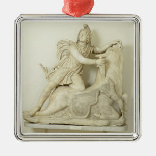 Mithras Sacrificing the Bull, Marble relief, Roman Metal Tree Decoration