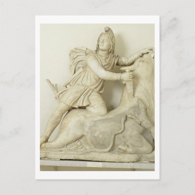 Mithras Sacrificing the Bull, Marble relief, Roman Postcard (Front)