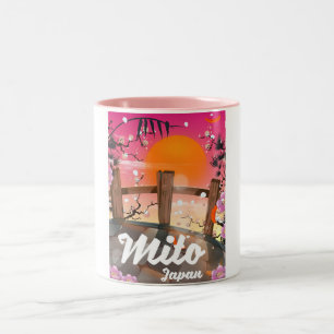 Mito Japan blossom poster. Two-Tone Coffee Mug