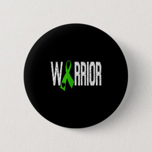 Mitochondrial Disease Warrior Heart Green Ribbon  6 Cm Round Badge