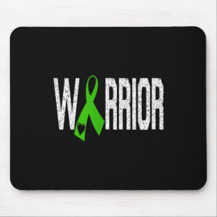 Mitochondrial Disease Warrior Heart Green Ribbon Mouse Pad