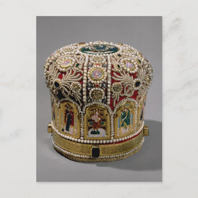 Mitre crown set with pearls and precious postcard (Front)
