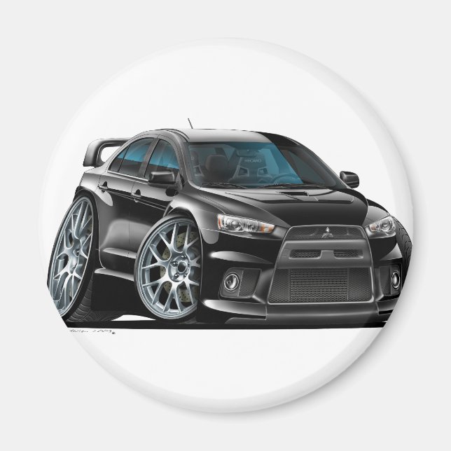Mitsubishi Evo Black Car Magnet (Front)