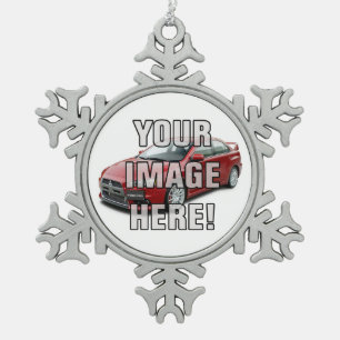 Mitsubishi EVO X Photo - Add your car! Snowflake Pewter Christmas Ornament