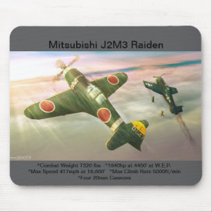 Mitsubishi J2M3 Raiden airplane mousepad