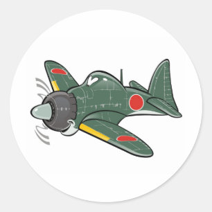 mitsubishi zero classic round sticker