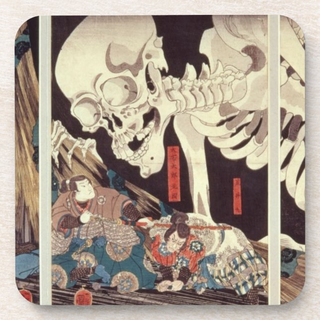 Mitsukini Defying the Skeleton Spectre, c.1845 Coaster (Front)
