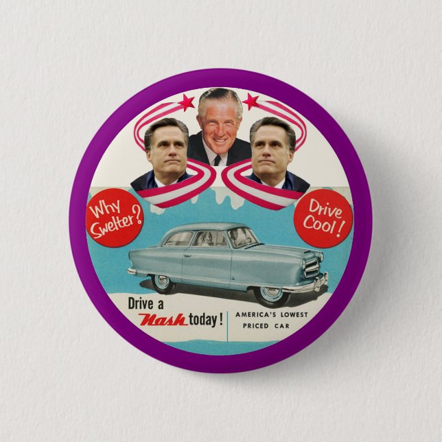 Mitt & George Romney 6 Cm Round Badge (Front)