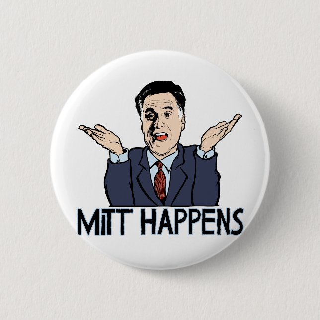 Mitt Happens 6 Cm Round Badge (Front)