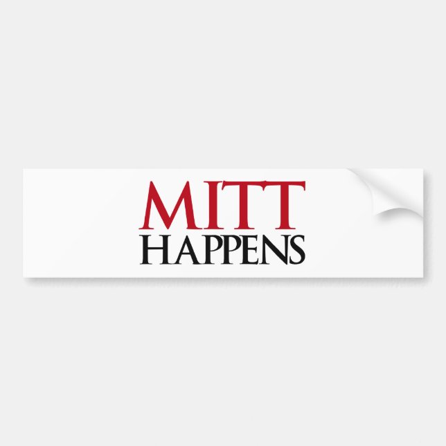 Mitt Happens Bumper Sticker (Front)