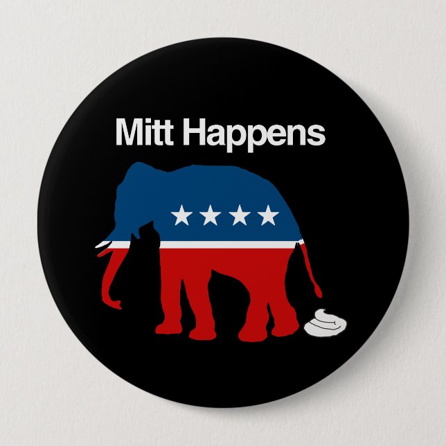 MITT HAPPENS -.png 10 Cm Round Badge (Front)