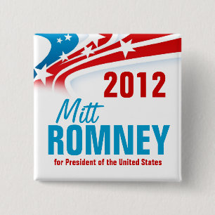 Mitt Romney 15 Cm Square Badge