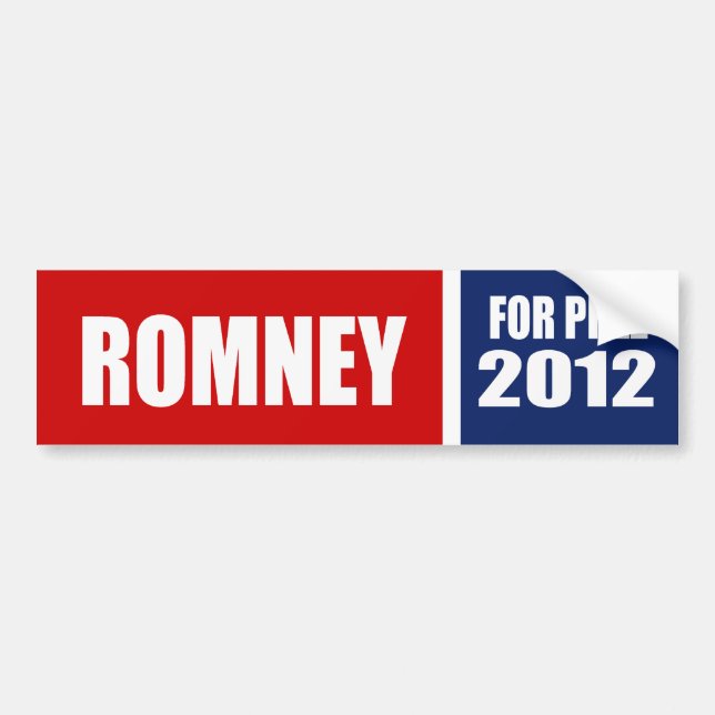 MITT ROMNEY 2012 BUMPER STICKER (Front)